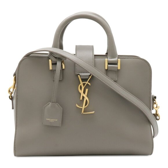 YVES SAINT LAURENT Gray Leather Shoulder Bag - Picture 1 of 10
